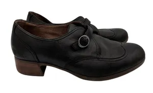 Dansko Livie Black Leather MJ Wingtip‎ Loafer Shoes Monk Strap Womens 39 8.5-9 thumbnail 1