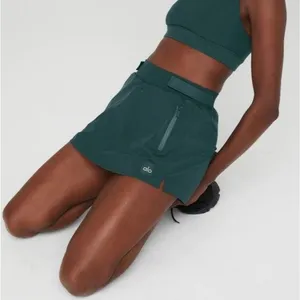 Alo High-Waist Elevation Fleece Lined Mini Skirt, Midnight Green, Size XS New thumbnail 1