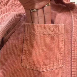American Eagle Corduroy Button Down Shirt in Pink thumbnail 4