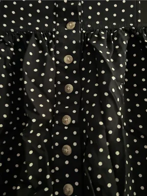 American Eagle Black Polka Dot Button-Front Skirt XS thumbnail 4