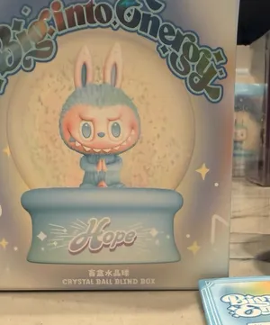 Pop Mart Labubu Big Into Energy Crystal Ball - Hope Snow Globe New thumbnail 1