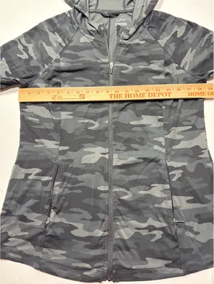 J Jill Fit Performance Zip-Front Hoodie in Cool Gray Camo thumbnail 4