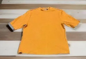 MAEVE Anthropologie Womens Size XL Shirt Short‎ Sleeve Ribbed Mustard Yellow. thumbnail 1