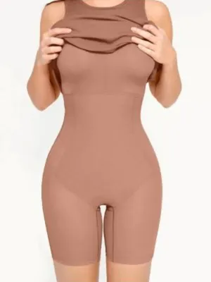 Popilush Built In Shapewear Modal Maxi Dress Light Brown L NWT Body Shaper thumbnail 6