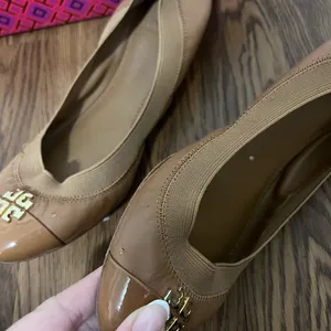 Tory Burch Royal Tan Nappa Leather Jolie Ballet Flat Size 7 US thumbnail 5
