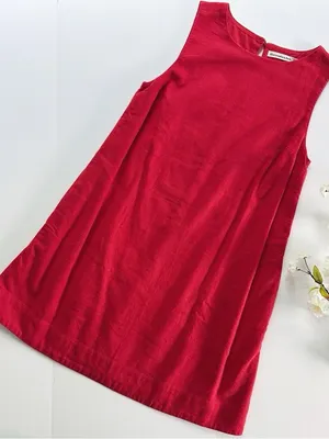 NEW Abercrombie & Fitch Women’s High-Neck Linen Blend Mini Red Dress thumbnail 6