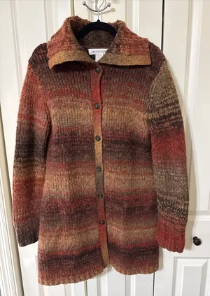 Women's Vintage Jones New York Wool Blend Long Button Up Sweater Y2K 90's Small thumbnail 1