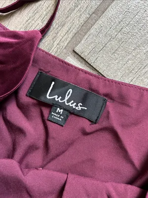 Lulu's Deep Wine Satin Button-Front Bodysuit thumbnail 2