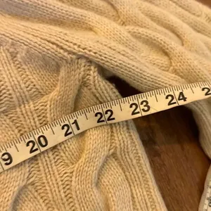 L.L. Bean wool ivory cableknit turtleneck sweater xl petite thumbnail 8