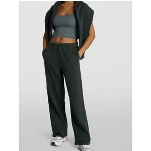 Skims Cotton Fleece Classic Straight Leg Sweatpants - Spruce, Size small NWT thumbnail 2