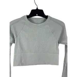 Aerie Offline By Sage Green Ribbed Seamless Crop Top Long Sleeve M Balletcore thumbnail 2