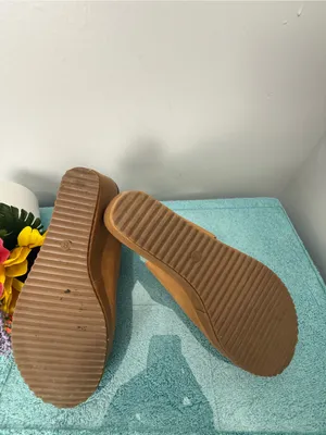 JoliMall Women's Tan Slingback Toe-Loop Sandals thumbnail 5