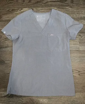 FIGS Scrub Top Grey thumbnail 1