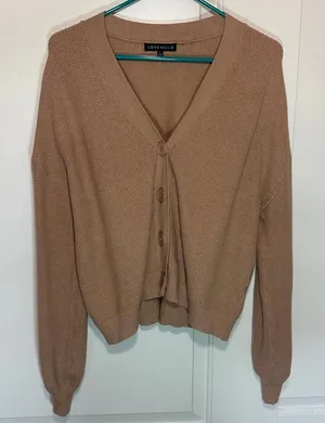 Love Ellie Brown Knit Button Front Sweater Cardigan‎ Size: Large thumbnail 1