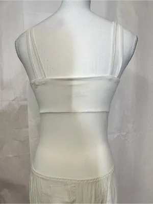 White Maxi Dress with Decorative Dark Knot Straps thumbnail 9