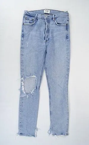 AGOLDE Jeans Womens 28 Nico Jean High Rise Button Fly Cropped Headlines Distress thumbnail 1