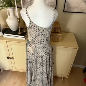 JOHNNY WAS Pete and Greta Maxi Dress‎ Star Tan Blue Sleeveless Slip Size Medium thumbnail 3