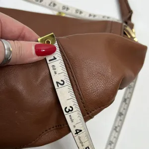 Juicy Couture Brown Leather Shoulder Bag Gold Turn Lock Hobo Saddle Bag thumbnail 15