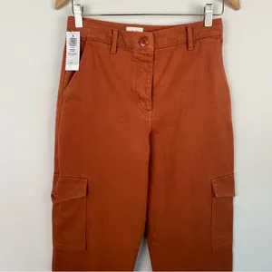 Aritzia Wilfred Free Modern Cargo Pant Rust Red Brown Button Fly High Rise thumbnail 7