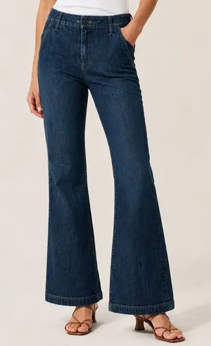 Ann Taylor Dark Wash Bootcut Jeans Womens 6 Stretch Denim High Rise Flare Cotton thumbnail 1