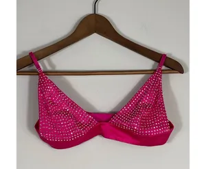 For Love & Lemons Hot Pink Satin Studded Bralette – Size S thumbnail 4