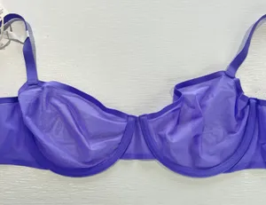 New Aerie SMOOTHEZ Mesh Unlined Underwire Balconette Bra Purple Size 34DDD thumbnail 10
