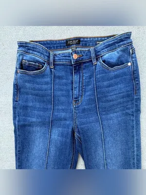 Judy Blue Straight Leg Medium Wash Seamed Denim Jeans Western Size 15/32 thumbnail 2