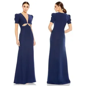 MAC DUGGAL Cutout Column Gown in Navy Size US 4 thumbnail 2