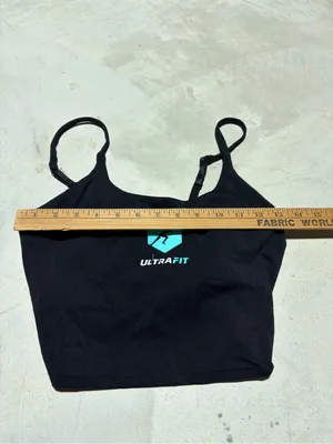 LSKD UltraFit Black Sports Crop Top LIFETIME fitness coach built in bra medium thumbnail 6