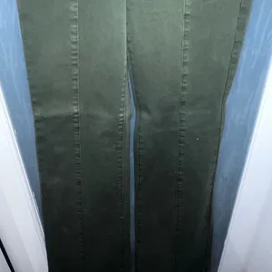Blank NYC Delancey Button Fly High Waist Wide Leg Green Pants Jeans Size 24 thumbnail 3