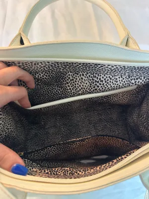 White Double Handle Satchel Purse thumbnail 8