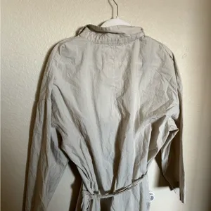 Free People Utility Belted‎ Coverall Jumpsuit Size Large Oversized Neutral thumbnail 4