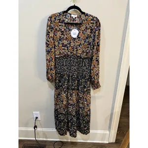 Umgee mixed floral print tiered midi dress Wildflower Midi Dress Size Medium thumbnail 4