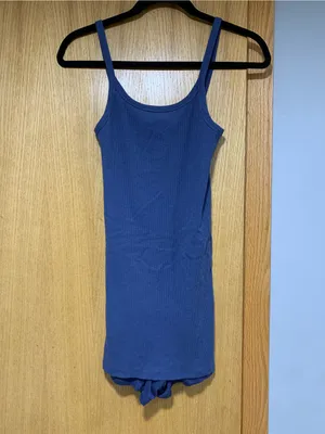 Florence Sunburst Rib Cami Dress in Blue - Size Small thumbnail 2