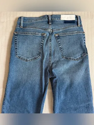 Re/Done Comfort Stretch High-Rise 70s Stove Pipe in Western Blue Size 26 thumbnail 10