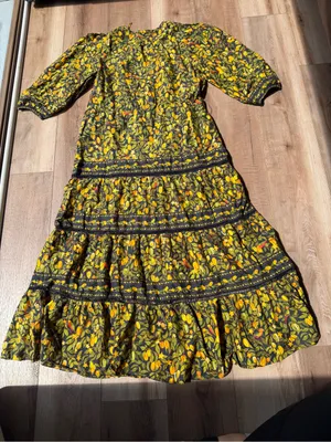 Farm Rio Star Fruits Maxi Dress Medium M 100% Cotton Floral Fruit Print thumbnail 4