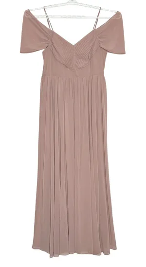 Lulus Dress Romantic Cottage Bridesmaid Boho Formal Maxi Gown Dusty Rose XL Flaw thumbnail 1