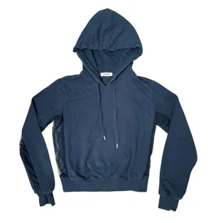 Garage Mesh-side Drawstring Black Hoodie thumbnail 1