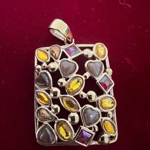 Multi stone pendant vintage rectangle thumbnail 2