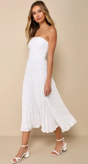 Lulus White Strapless Maxi Dress thumbnail 1