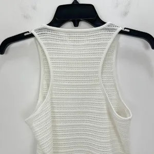 Madewell Crochet Knit Cutaway Tank Cropped Lighthouse Cotton Blend Cream XS NWT thumbnail 10