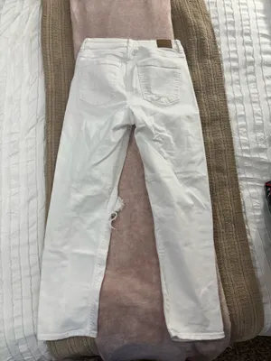 American Eagle White Jeans Straight Leg thumbnail 2