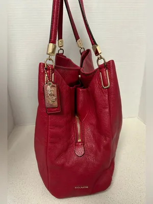 Coach Madison Phoebe Pebbled Leather Red thumbnail 7