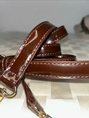 Source Unknown Brown Patent Leather Strap with Gold Hardware thumbnail 3