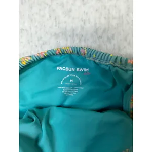 PacSun Swim Eco Teal Floral‎ Side Tie Bikini Bottoms Medium NWT 0242-710 thumbnail 4