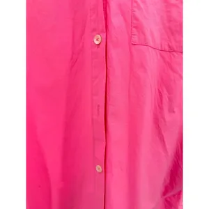 L Space Womens‎ Neon Pink Cotton Button Down Shirt Long Sleeve Relaxed Fit MD thumbnail 2