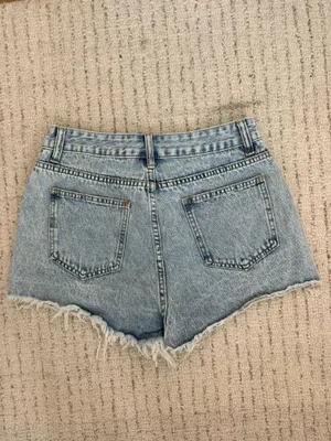 Light Blue Distressed Denim Shorts - Women's Summer Cutoffs thumbnail 4