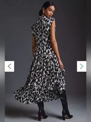 By Anthropologie Tiered Shirt Dress Size Medium thumbnail 2