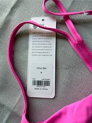 CRZ Yoga NEW Women's Bright Pink Yoga Bra Size Medium #260226 thumbnail 2