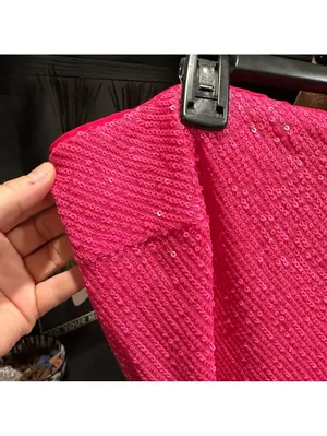 ASOS Sequin Tube Top Dress – Size 12 – Pink Sparkle – Like New thumbnail 3